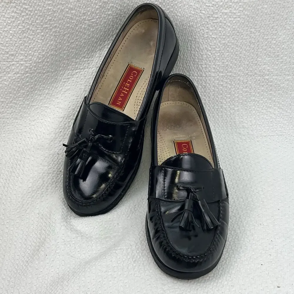 COLE HAAN CITY Mens Sz 9 Office Career Leather Tassel Loafers Shoes